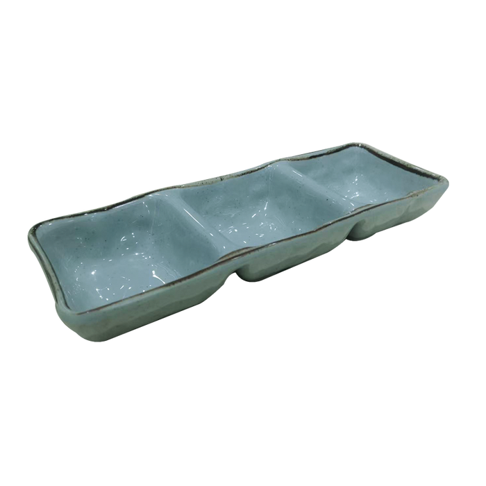 7.8" 3 Compartment Rectangular Dish / Pack of 50